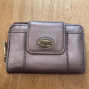 Fossil leather wallet used